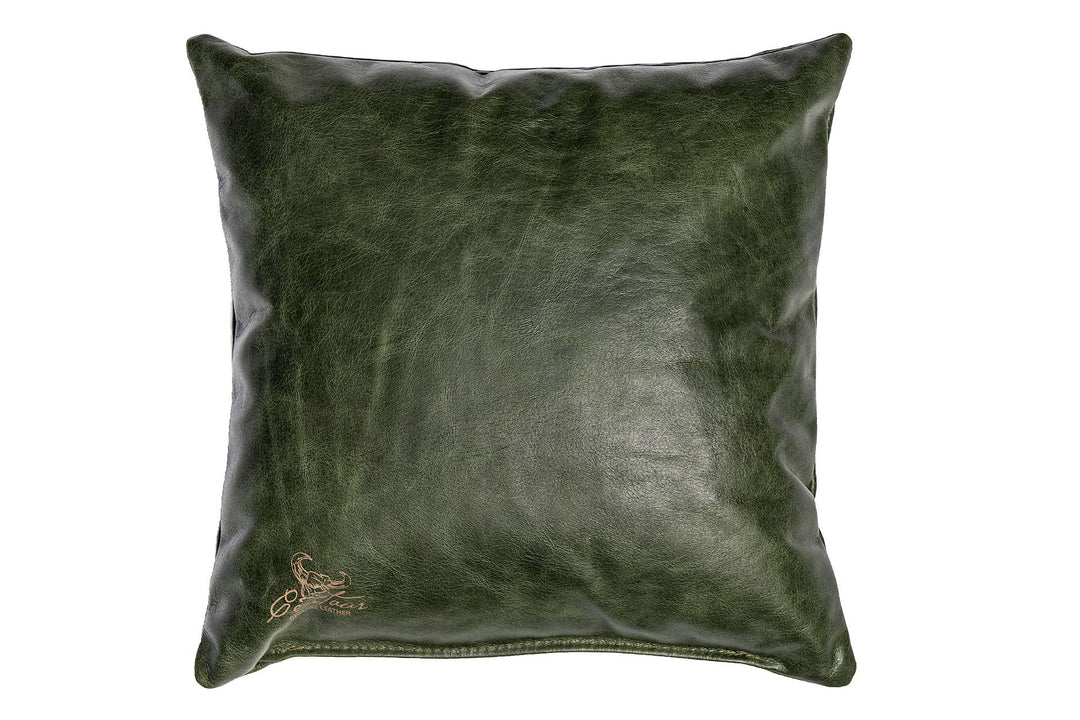 Centaur - Deko Lederkissen 40 x 40 cm für Sofa oder Schlafzimmer smaragdgrün - Echt Leder Kissen Ech