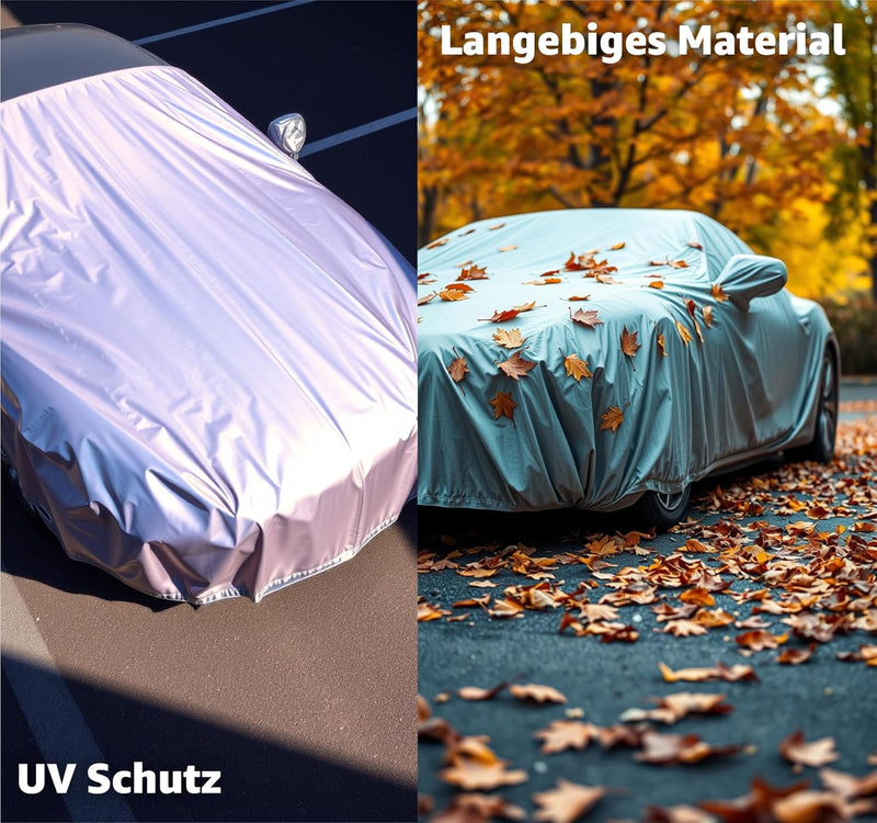 Autogadget® 5X Autoabdeckung Auto & Autoschutzhülle PKW Abdeckplane - Car Cover - Autoplane Silber -