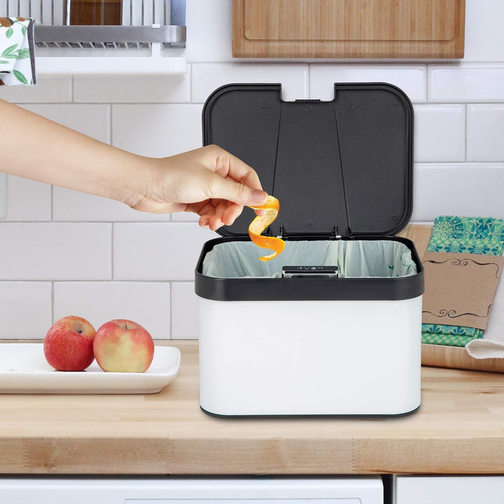 ONVAYA® Biomülleimer für die Küche | Komposteimer mit Deckel | Abfallbehälter aus Edelstahl für Biom