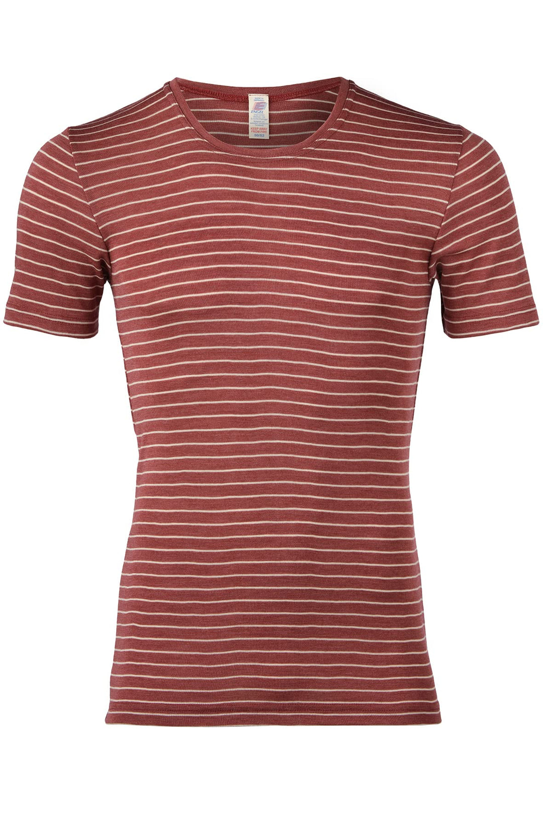 Engel Natur, Herren Merino Ringel T-Shirt, 70% Wolle (kbT), 30% Seide, Kupfer / Natur