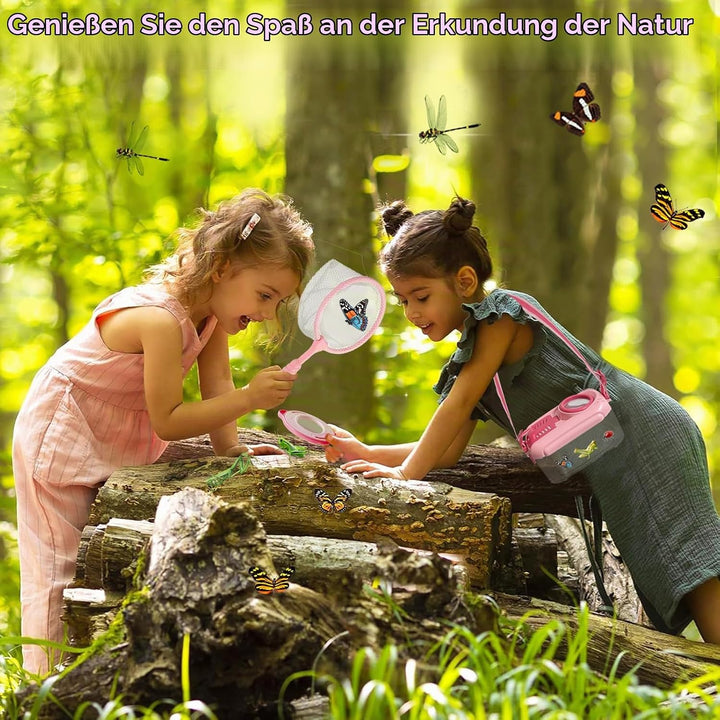 Entdecker Set für Kinder ab 4, 17 Stück Forscherset für Kinder, Insektenbox mit Lupe, Kinderlupe, In