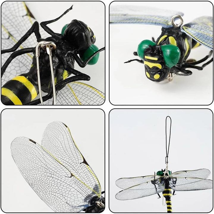 Generisch 3D Künstliche Libellen-Hut-Clip Drachenfliegen-Clips für Käfer, realistische künstliche Li