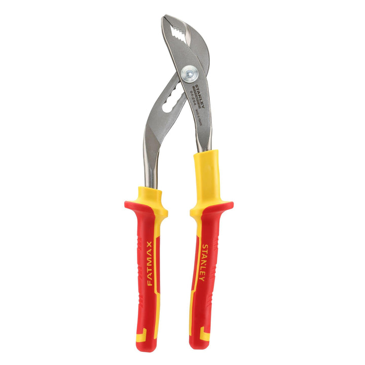 Stanley Wasserpumpenzange Maxsteel VDE (Spannungen bis 1.000 V, Bi-Material Handgriff, Qualitätsstah