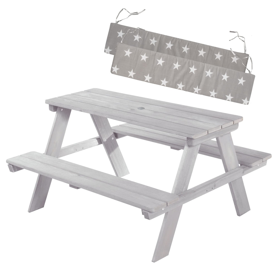 roba Kinder Outdoor+ Sitzgruppe inkl. Sitzkissen - Picknick for 4 - Garten Sitzgarnitur aus wetterfe