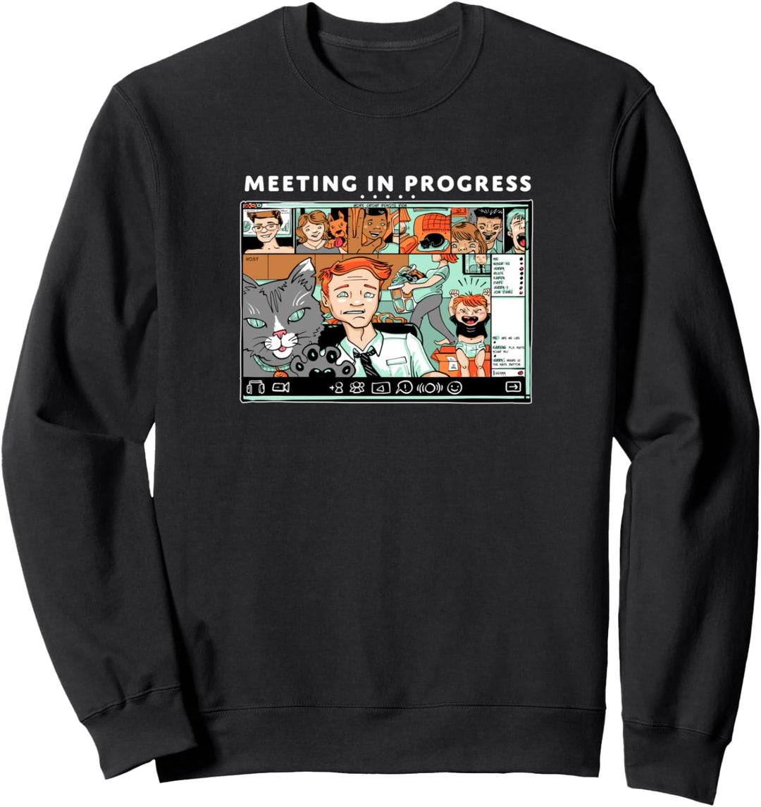 Meeting In Process- Cartoon Sweatshirt