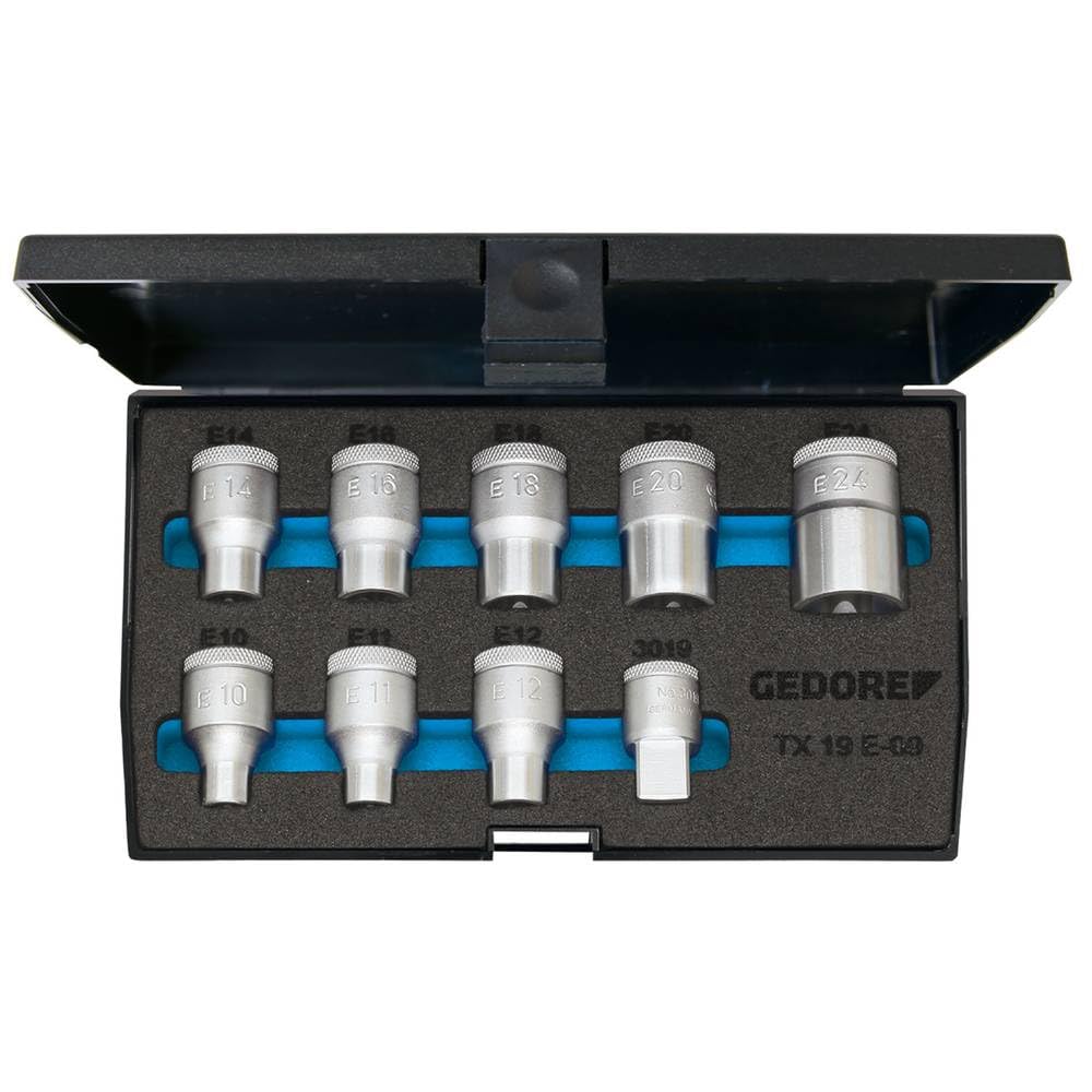 Steckschlüsselsatz TX 19 E-09 9-tlg.1/2 Zoll E10-E24 GEDORE