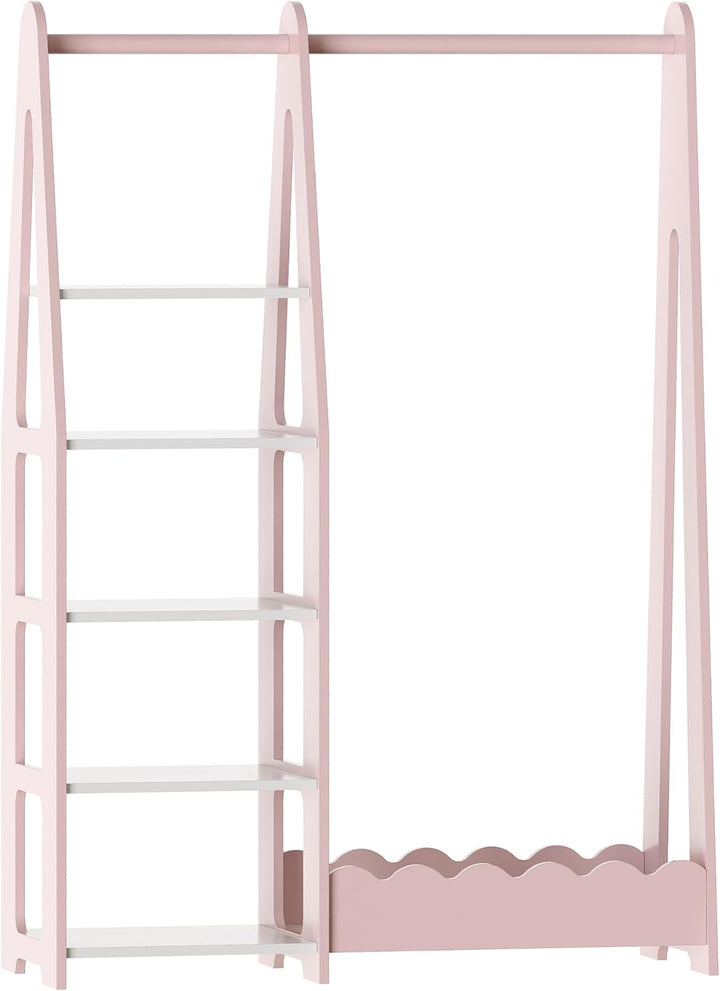 [en.casa] Kindergarderobe stehend Vestnes Kinder Kleiderschrank mit Kleiderstange 114 x 77 x 30 cm K