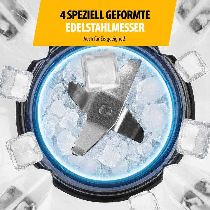 Tristar Standmixer, 1,5 L Glasbehälter, 1000 W Motor, Edelstahlgehäuse, 2 Geschwindigkeitsstufen, Le