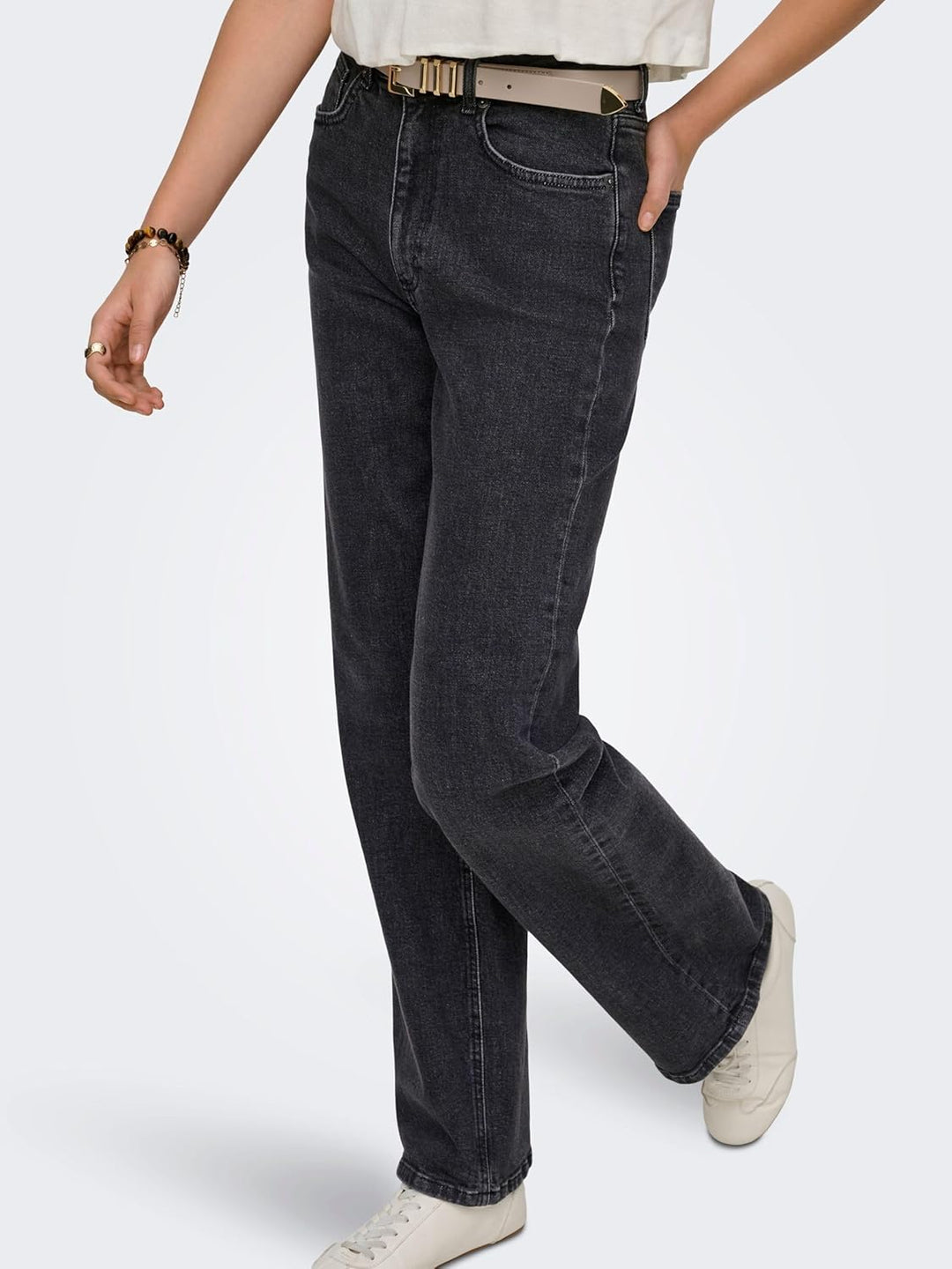 ONLY Female Weit geschnitten ONLJuicy Wide High Waist Jeans 26W / 32L Black Denim, 26W / 32L Black D