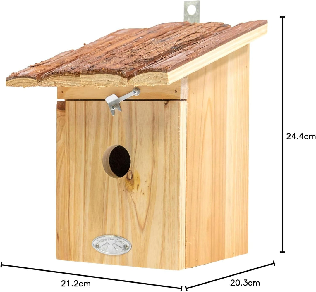 mgc24 Vogelhaus für Kohlmeise - Wildvogel Nistkasten zum Aufhängen für Garten und Balkon, aus Holz w