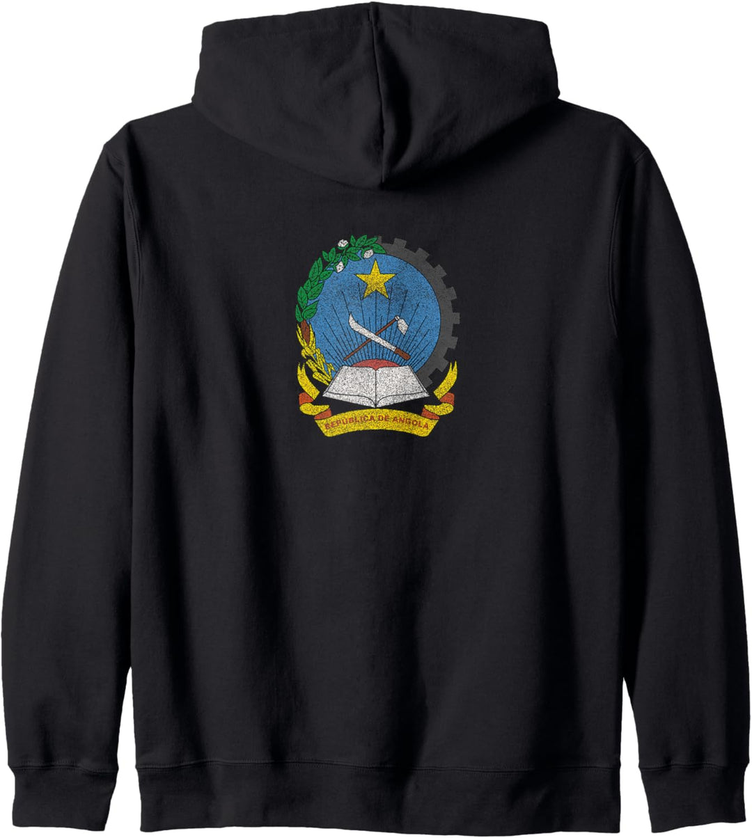 The Coat of Arms of Angola, distressed Kapuzenjacke