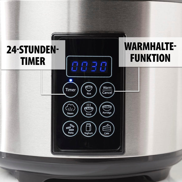 Tristar Reis- und Dampfgarer XL (2,2 L), 24 h Warmhaltefunktion, 7 Programme, Digitales Bedienfeld,