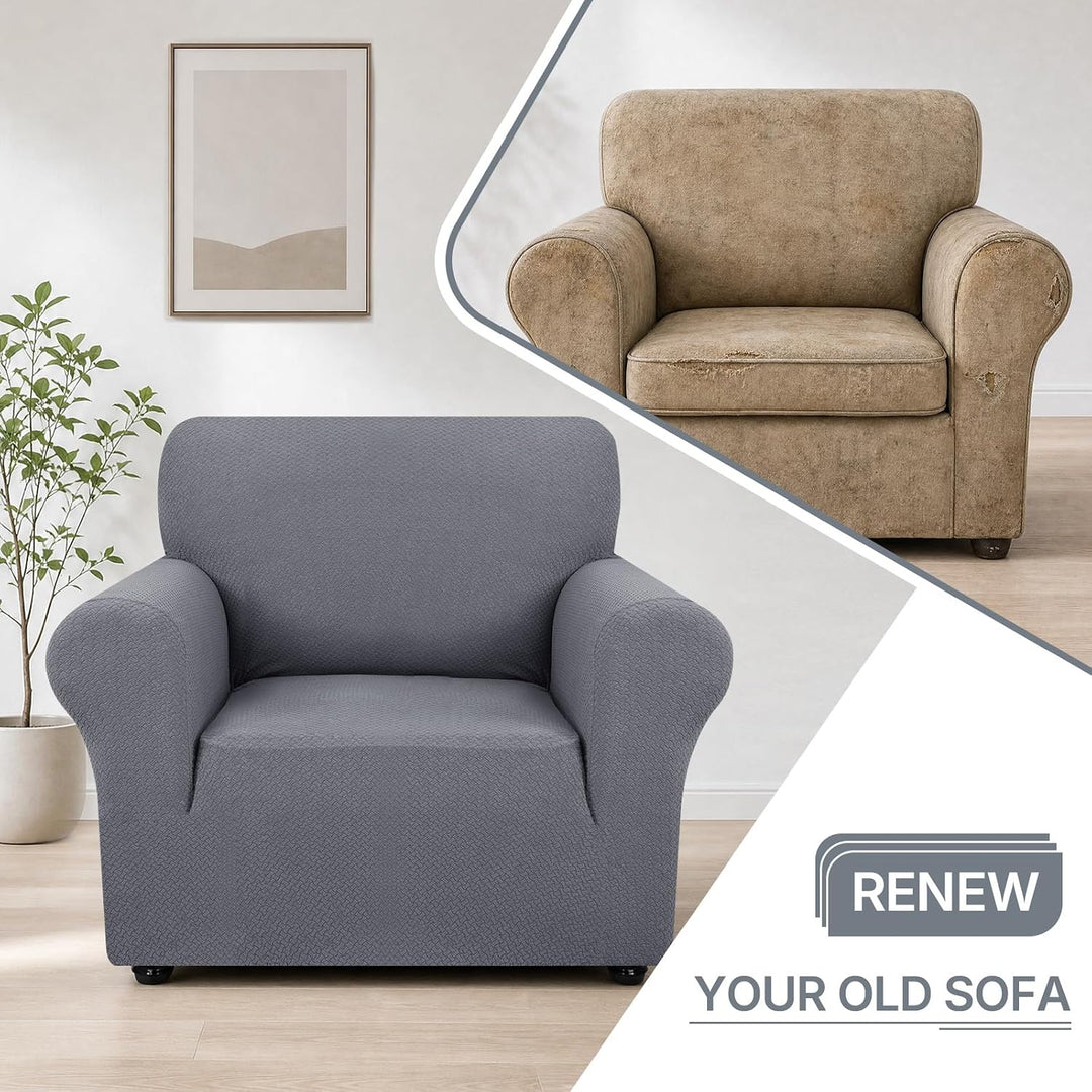 Ystyle Sofa überzug 1 Sitzer Mit Armlehne, Stretch Sofabezug rutschfest, Modern Sofa Cover Für Hunde