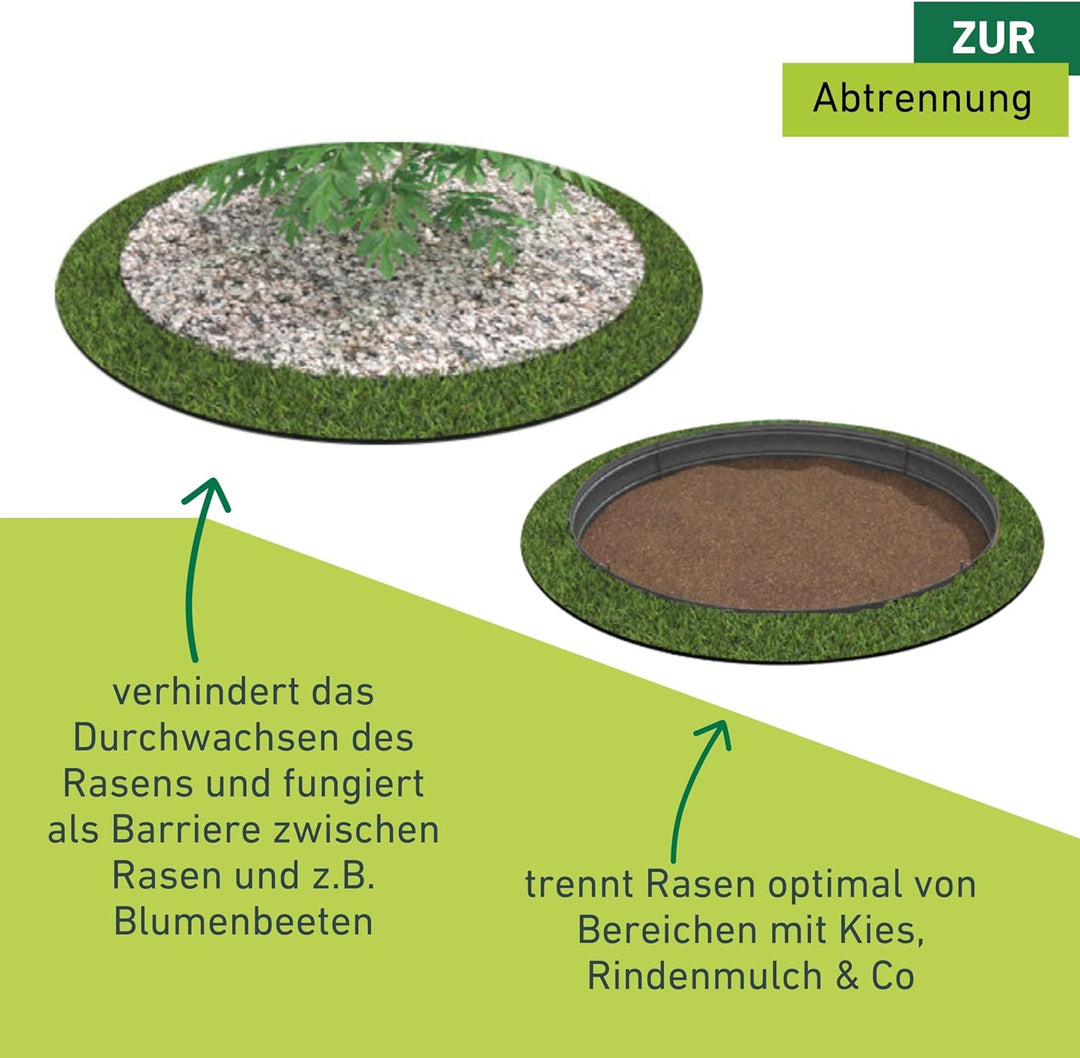 Windhager Rasen- und Gestaltungskante aus Kunstsoff, Beetumrandung, Beeteinfassung, Mähkante, elasti