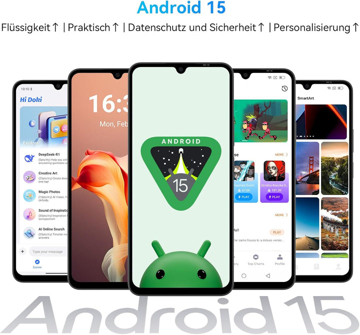 OSCAL Tiger 8 24GB+128GB/2TB TF Smartphone 5G Ohne Vertrag, 6,88 Zoll 120Hz Augenschutz-Display, And