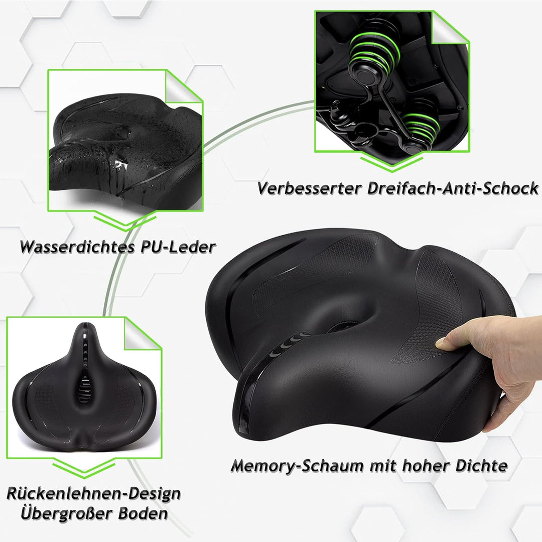 CDYWD Übergrosser Fahrradsattel Herren Damen - Bequem, Extra Breit, Weich Polster Fahrrad Sattel, At