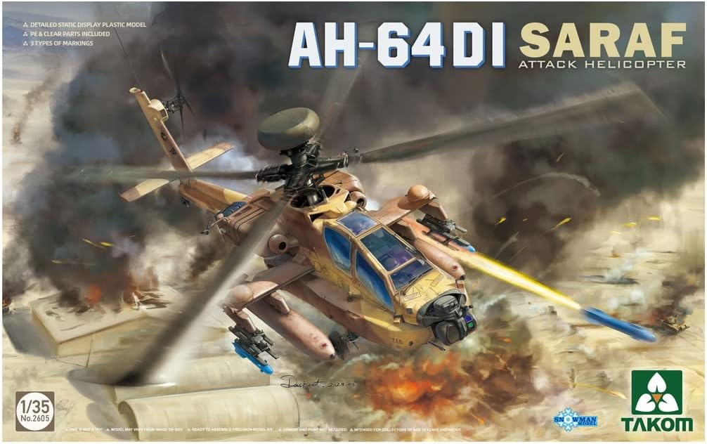 TAKOM 2605 AH-64DI SARAF Attack Helicopter amerikanischer Kampfhubschrauber Massstab 1:35 Modellbau
