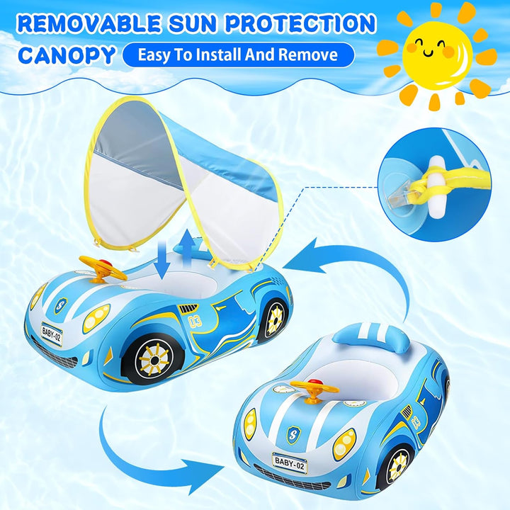 Schwimmring Baby mit Sonnendach Ninonly Upf50+ Schwimmring Baby ab 1 Jahr mit Babysitz Schwimmring B