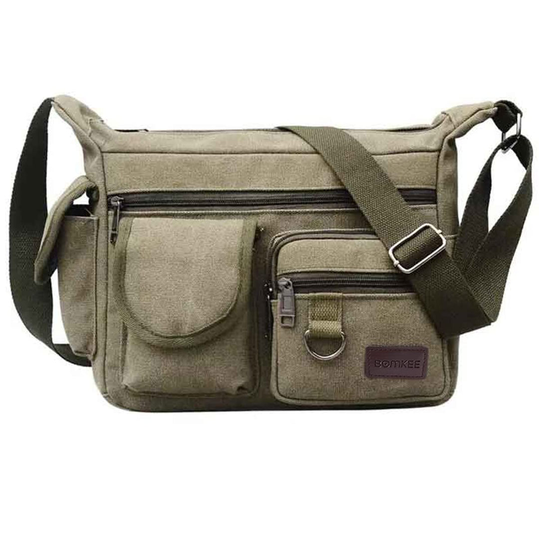Wasserdicht Canvas Crossbody Tasche Umhängetasche Satchel Schulter Sling Arbeitstasche Bookbag für M