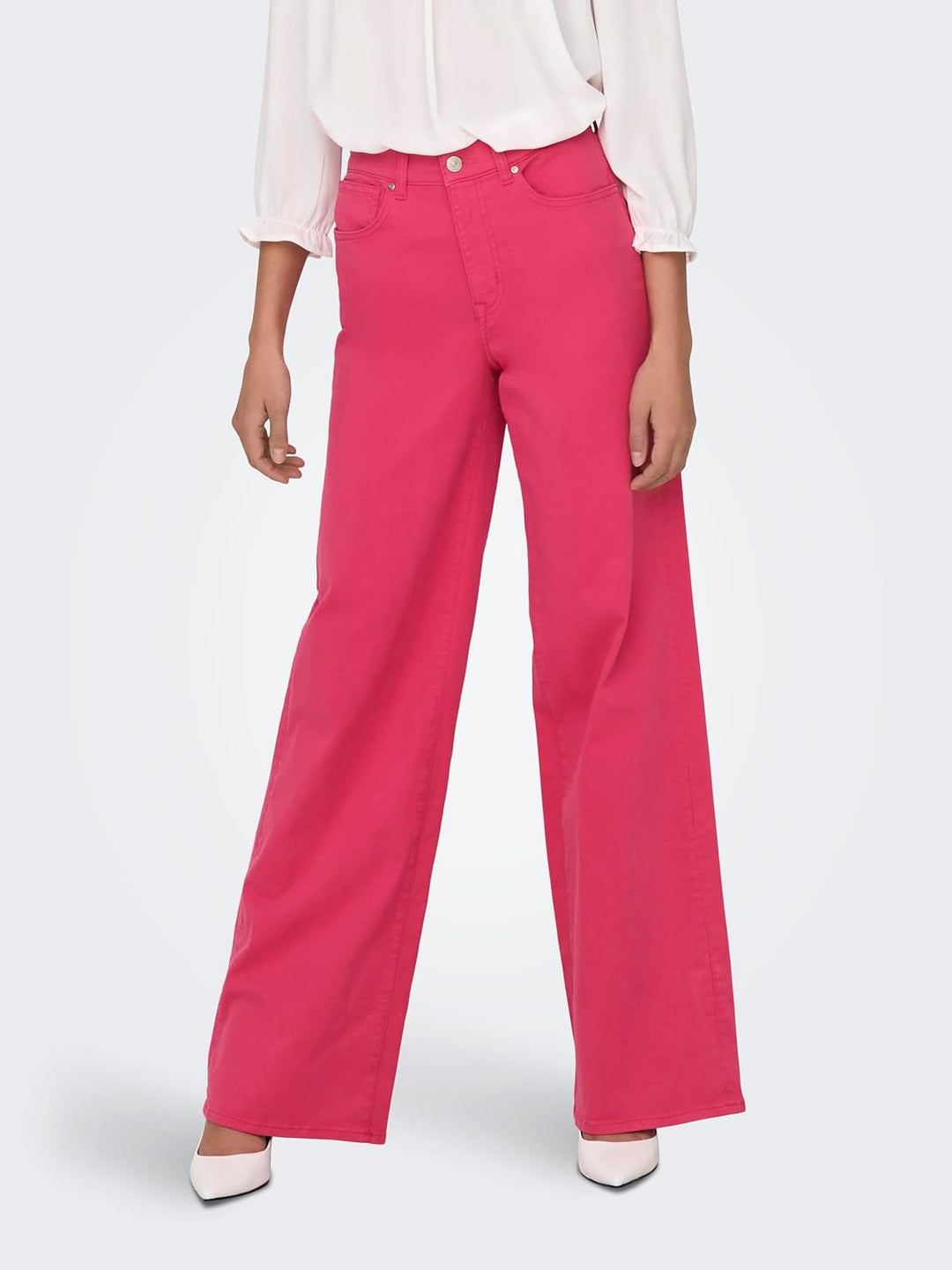 ONLY Women's ONLMADISON HW Wide COL Long PNT Hose XS / 32L Raspberry Rose, XS / 32L Raspberry Rose