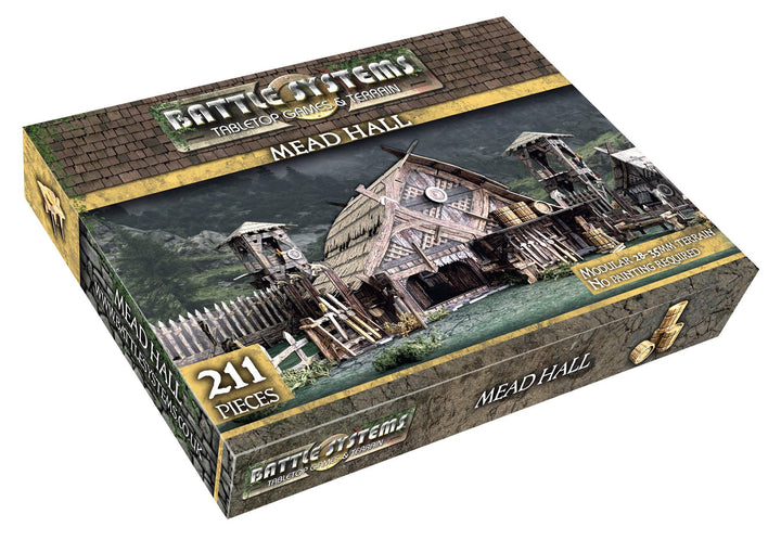 Fantasy Battle Systems Wargames Terrain - Mead Hall - Multi Level Tabletop War Game Board - Wargamin
