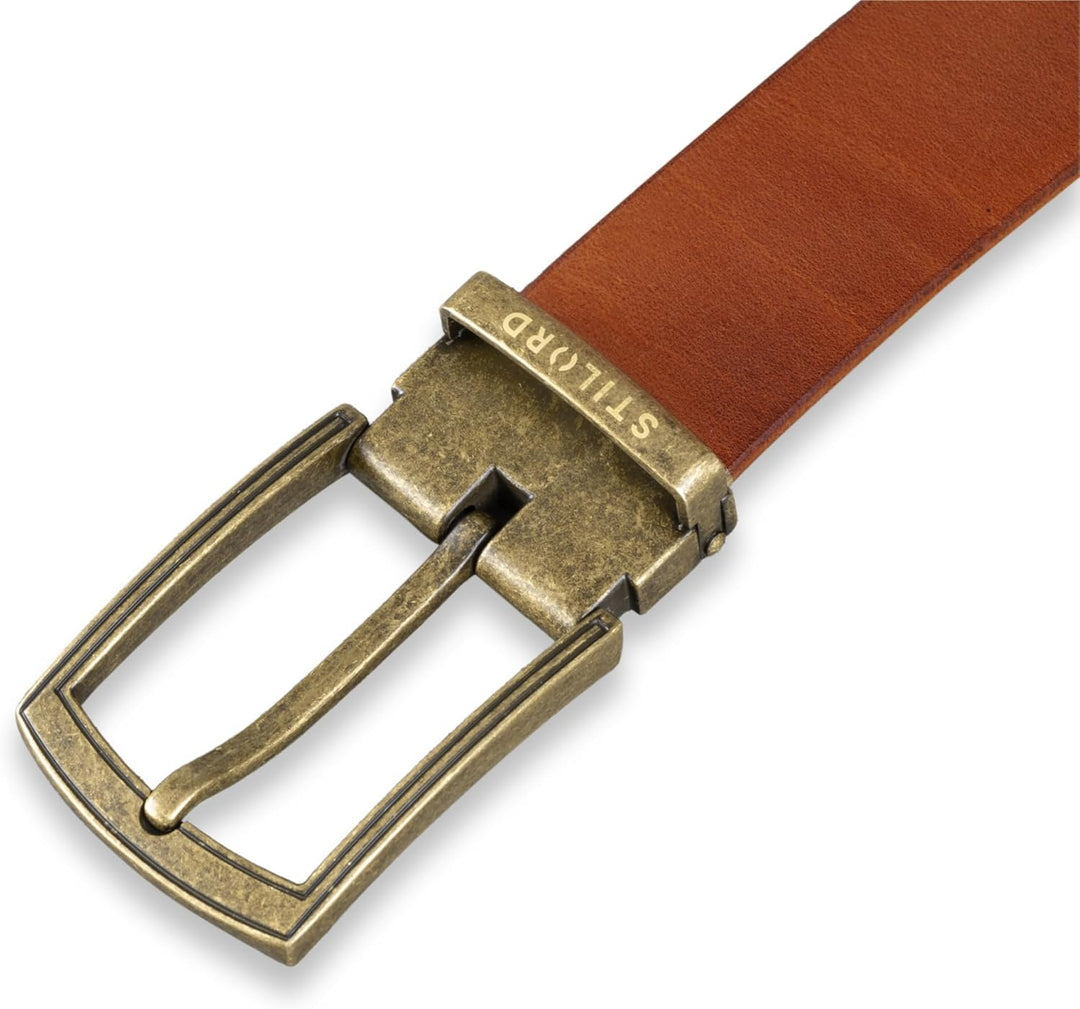 STILORD Ledergürtel Braun Männer Business oder Jeans Herren Gürtel aus echtem Büffel-Leder Universal