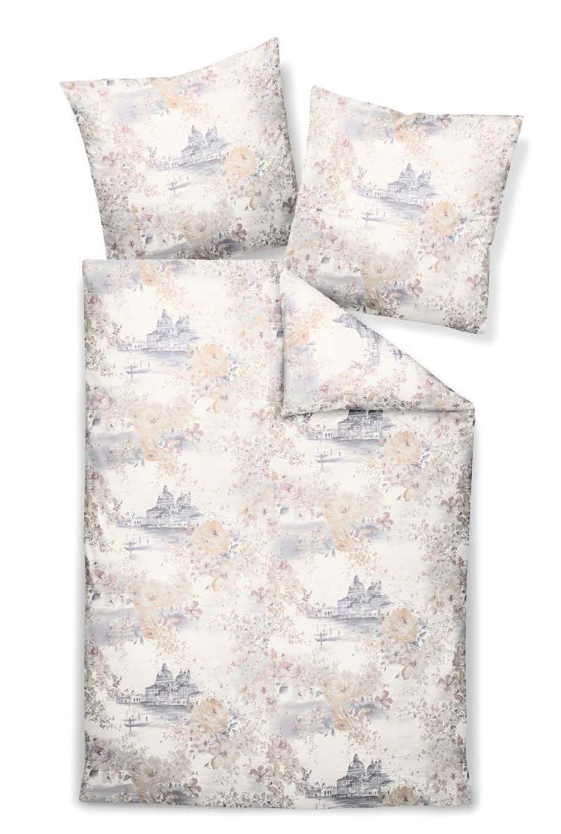 Janine Design Mako-Satin Bettwäsche Messina 43012-01 Creme 1 Bettbezug 155 x 200 cm + 1 Kissenbezug