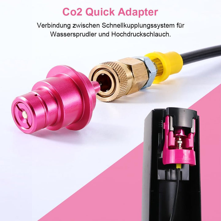 ASOFTY Co2 Adapter Hochdruckschlauch 1.5m für Grössere CO2 Flaschen Kompatibel mit Wassersprudler Du