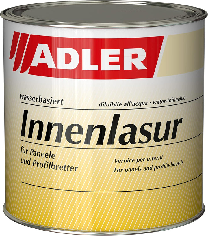 Innenlasur W10 750ml Weiss wohngesunde Holzlasur für innen Wohnraumlasur Wasserbasis