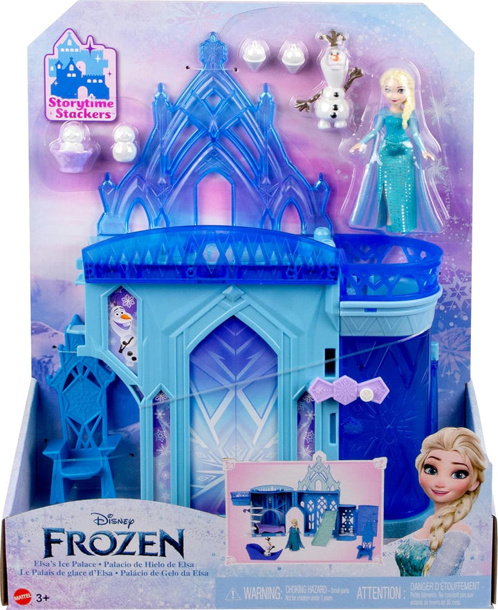 Mattel Disney Frozen - Disney „Die Eiskönigin“ Spielzeug, Elsas Stapelschloss Puppenhaus-Spielset mi