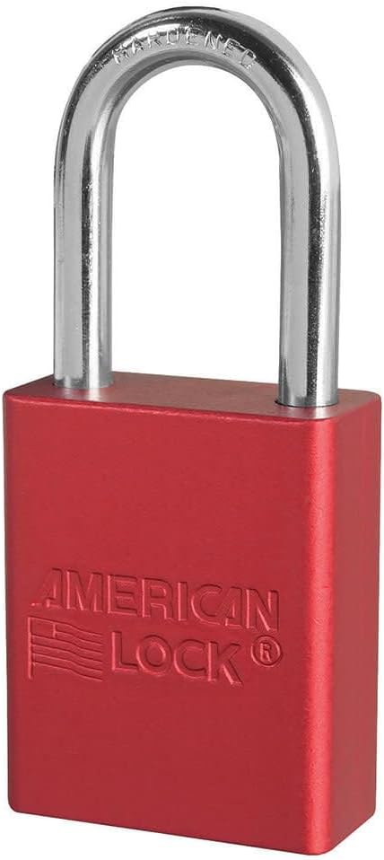 Master Lock A1106RED Aluminum Red Safety Padlock with 1/4" x 1-1/2" Shackle (Pack of 6)