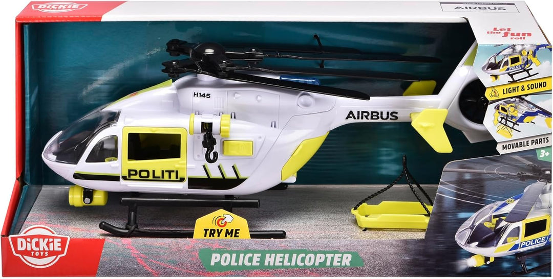 Dickie Toys 203716028007 - Norwegischer Polizeihubschrauber - Polizeihubschrauber Licht, Sound, Bahr