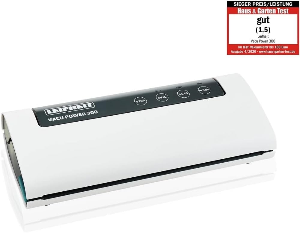 Leifheit Vakuumiergerät Vacu Power 300, Vakuumierer zum Konservieren, Lebensmittel bleiben 8x länger