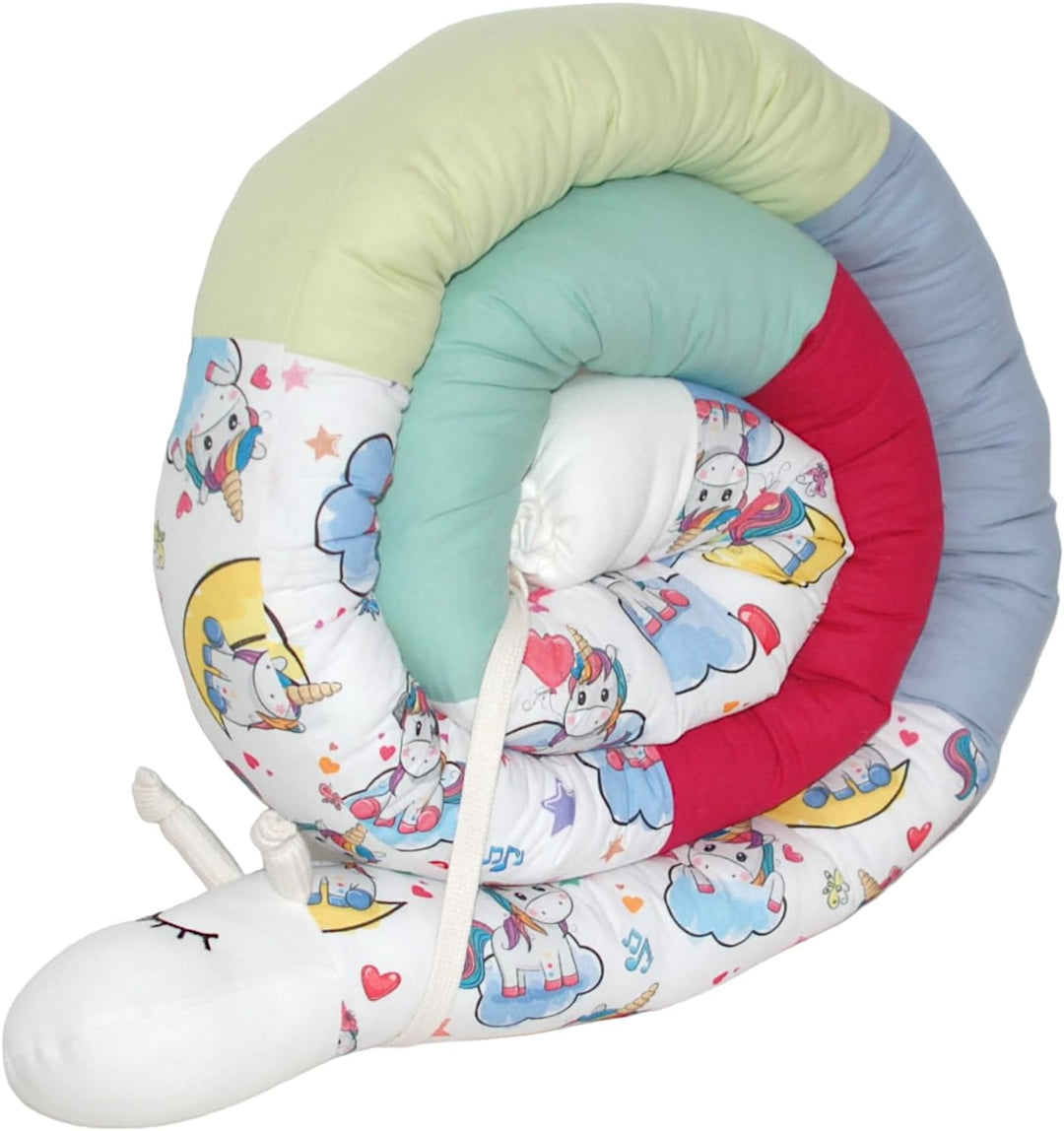 Generisch Bettschlange/Bettschnecke XXL (Motiv Einhorn) Länge 250cm **personalisierbar** Seitenschlä