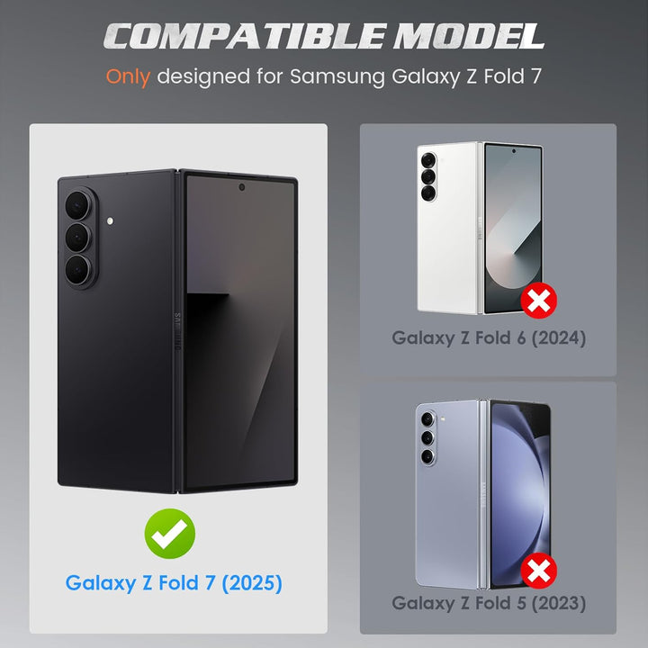 für Samsung Galaxy Z Fold 7 Hülle mit Ständer & Displayschutzfolie, Ganzkörper Robuste Schutzhülle m