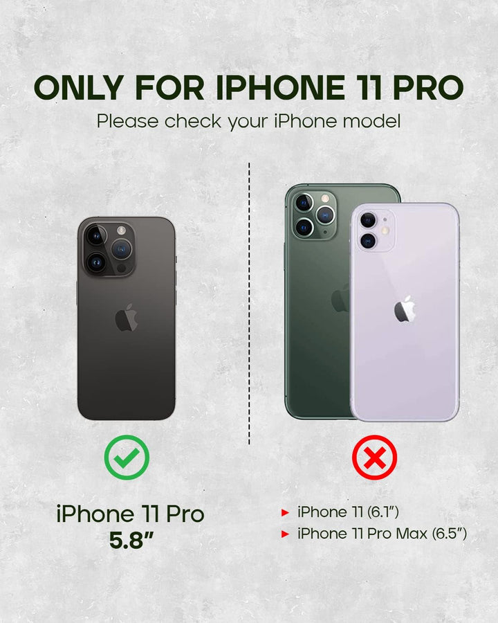 Porter Riley - Lederhülle für iPhone 11 Pro (5.8"). Premium Echtleder Standhülle/Cover/Brieftasche m
