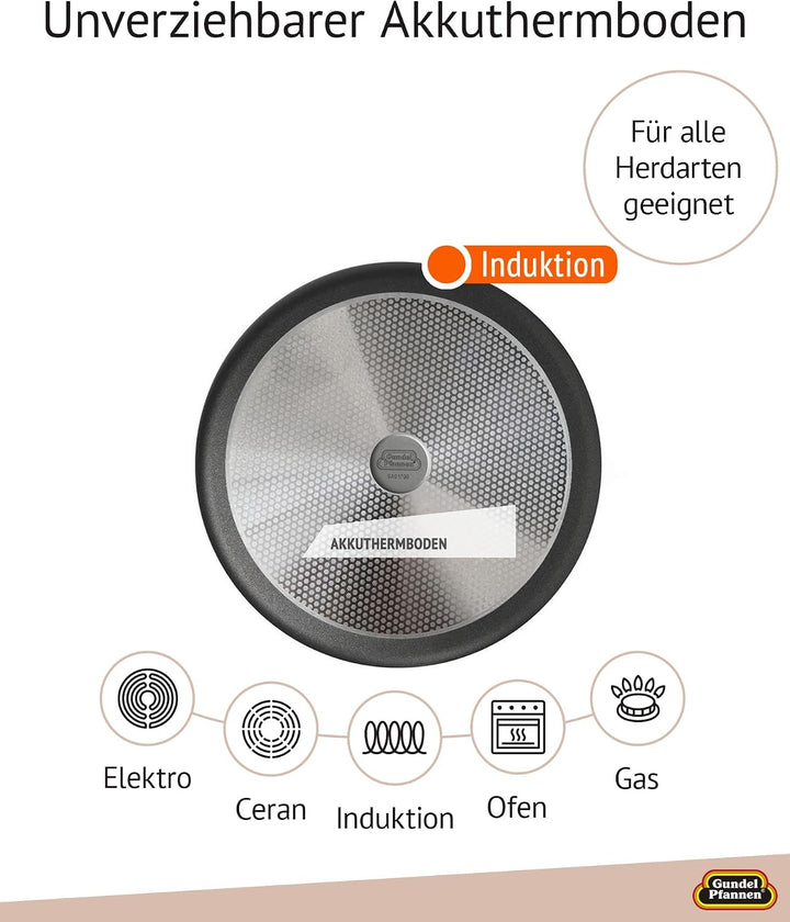 Original Gundel GUSS-BRATEN-TOPF INDUKTION, Ø 28 cm, Höhe 10,5 cm, Bräter mit BIOTAN-Oberfläche, bac