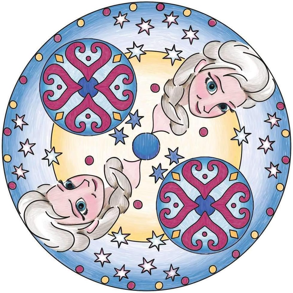 Ravensburger Mandala Designer Frozen 29841, Zeichnen Lernen mit Anna, ELSA und ihren Freunden für Ki