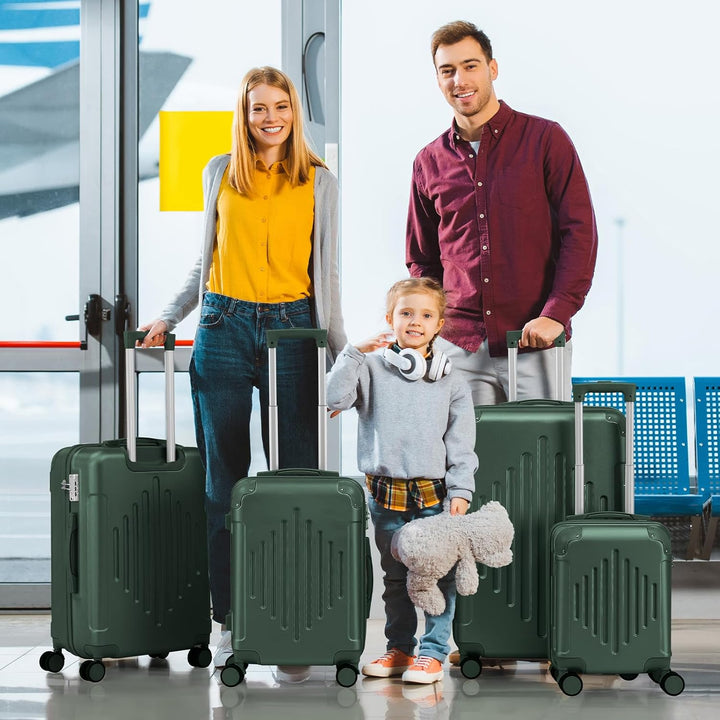 LALAHO Kofferset 4 teilig Hartschale, Reisekoffer mit Rollen Gross, Koffer Set 4 Stück aus ABS, Hand