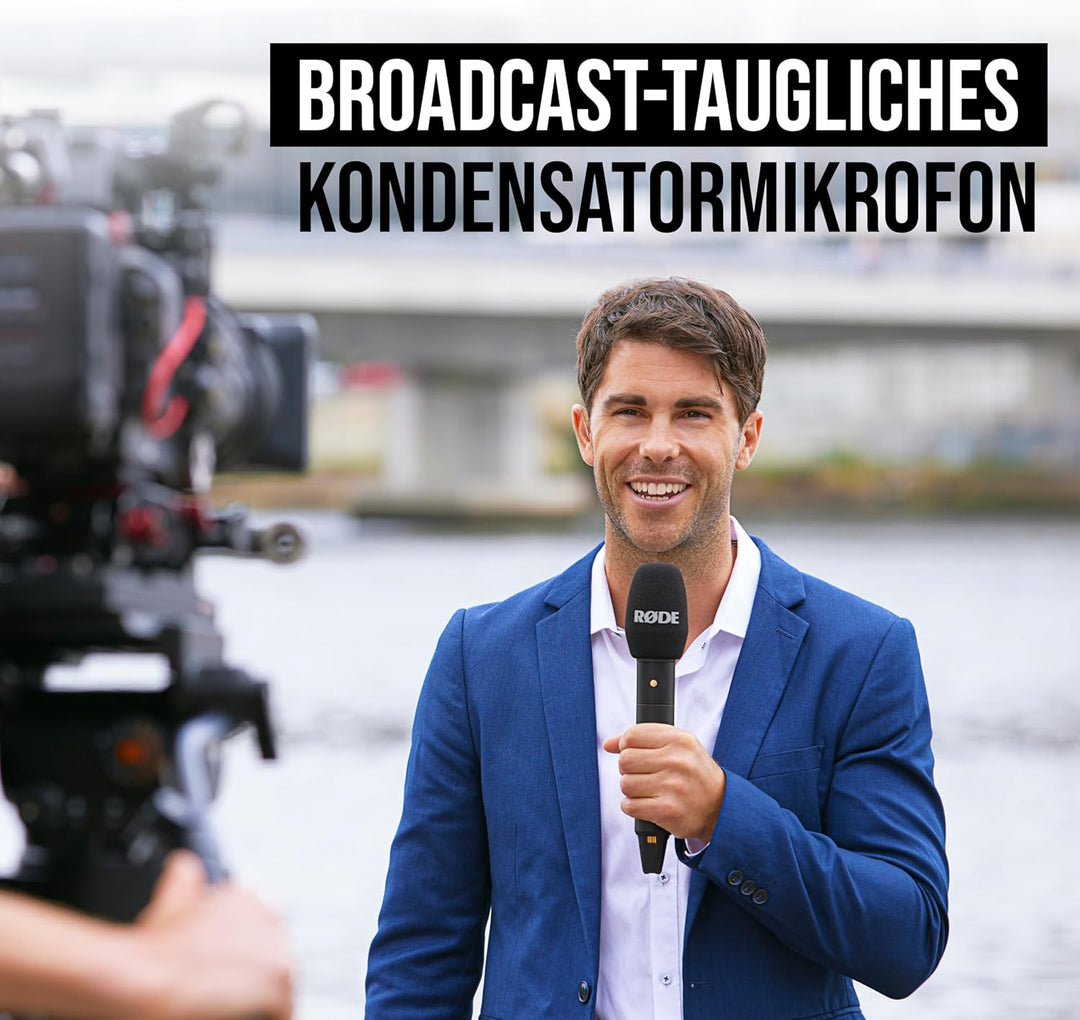 RØDE Interview PRO Drahtloses Handheld-Kondensatormikrofon mit Einer Kapsel in Rundfunkqualität und