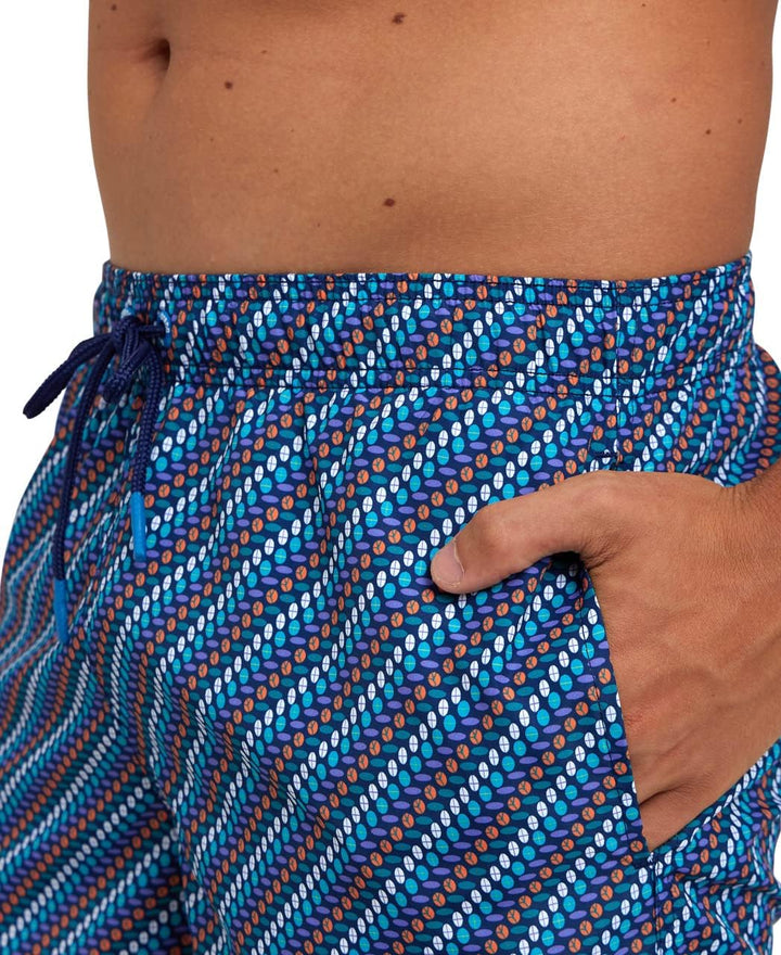 ARENA Herren Men's Beach Boxer Allover Swim Trunks S Navy-diagonal Pattern Multi, S Navy-diagonal Pa