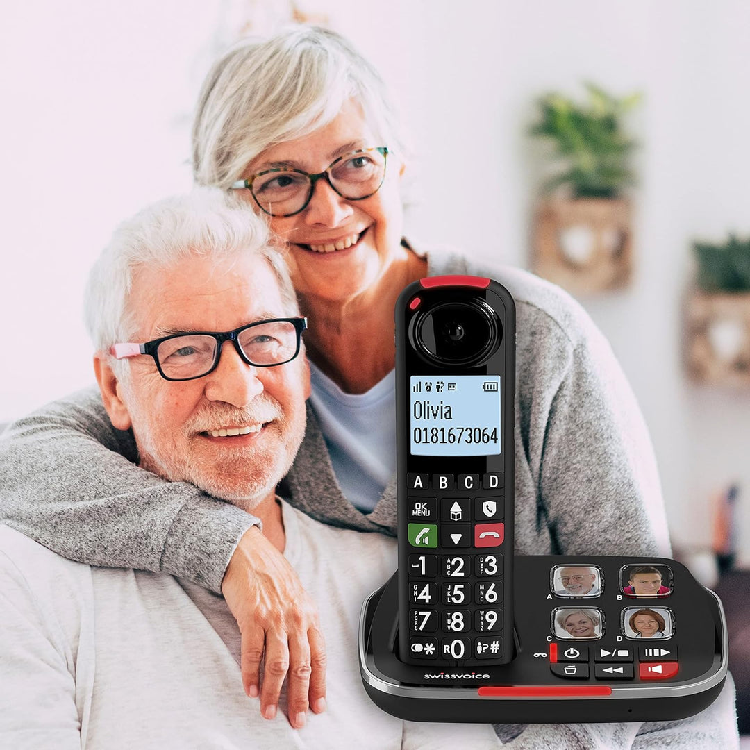Swissvoice Xtra 2355 schnurloses DECT Grosstasten Telefon mit Anrufbeantworter, Audio-Boost, Laute K