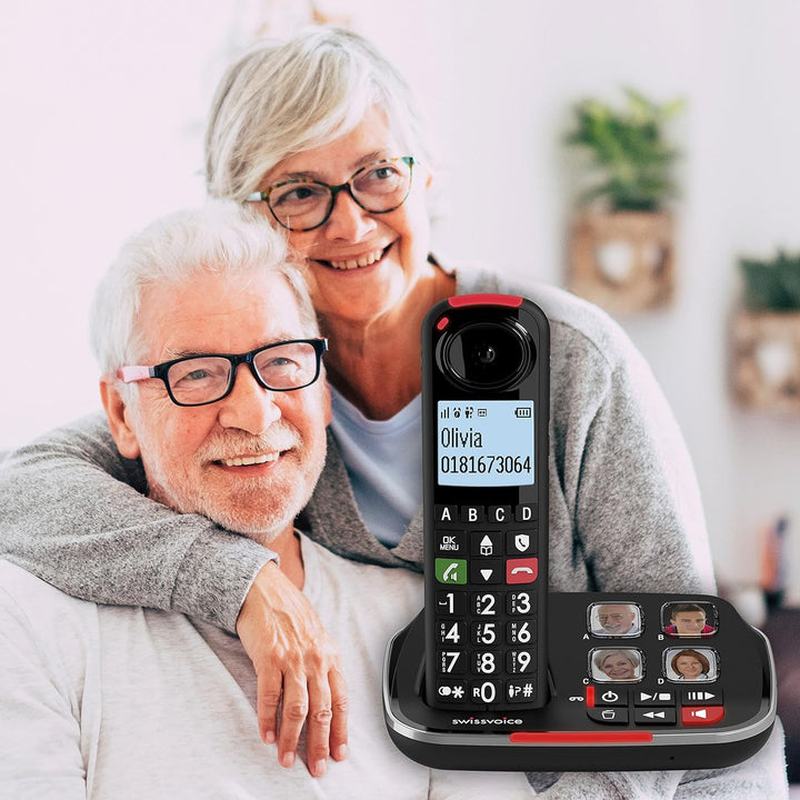Swissvoice Xtra 2355 schnurloses DECT Grosstasten Telefon mit Anrufbeantworter, Audio-Boost, Laute K