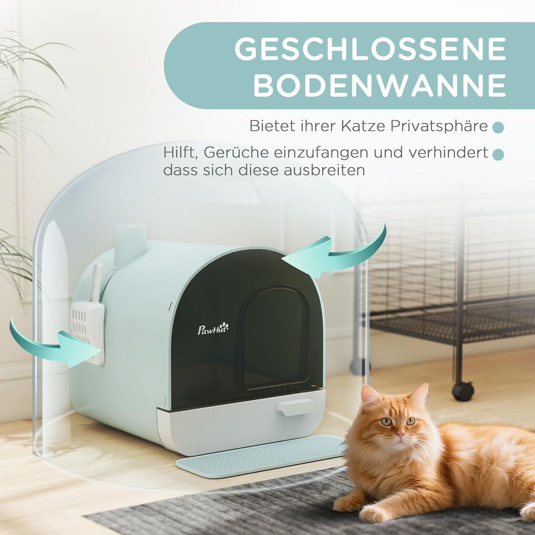 PawHut Katzentoilette Toilette mit Haube für Katzen bis 5 kg Katzenklo mit Deckel inkl. Schaufel aus