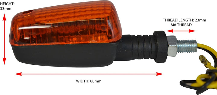 Alchemy Parts Blinker für Motorräder Quads Atvs & Trikes - 21W Birne - Schwarz mit Gelbe Gläser