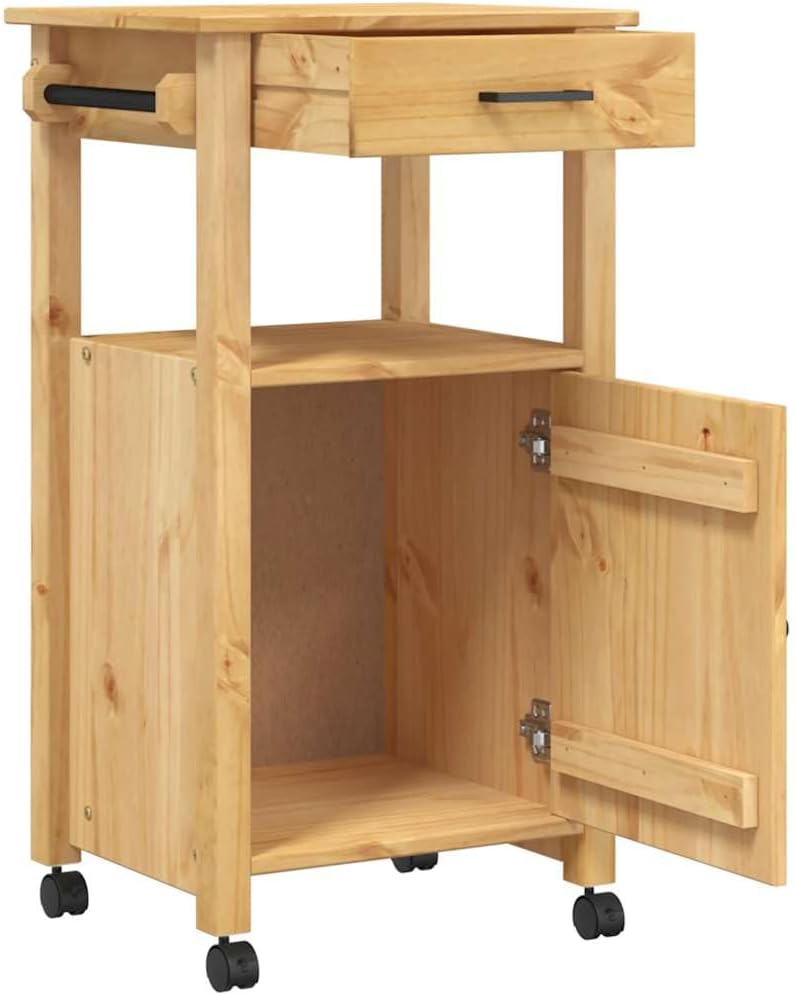 vidaXL Küchenwagen, Servierwagen mit viel Stauraum, Beistellwagen für Küche Wohnzimmer Badezimmer, T