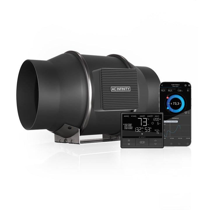 AC Infinity CLOUDLINE T6, Quiet 6” Inline Duct Fan with Temperature Humidity Controller, Bluetooth A