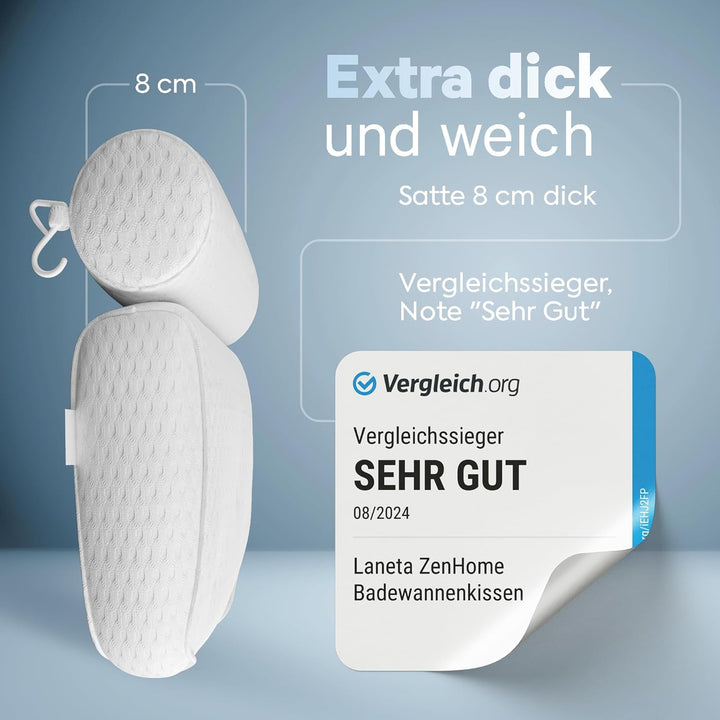 Badewannenkissen • Ergonomisches &amp; Muskelentspannendes Premium Badekissen • Neuer 5D Spezial-Schaum