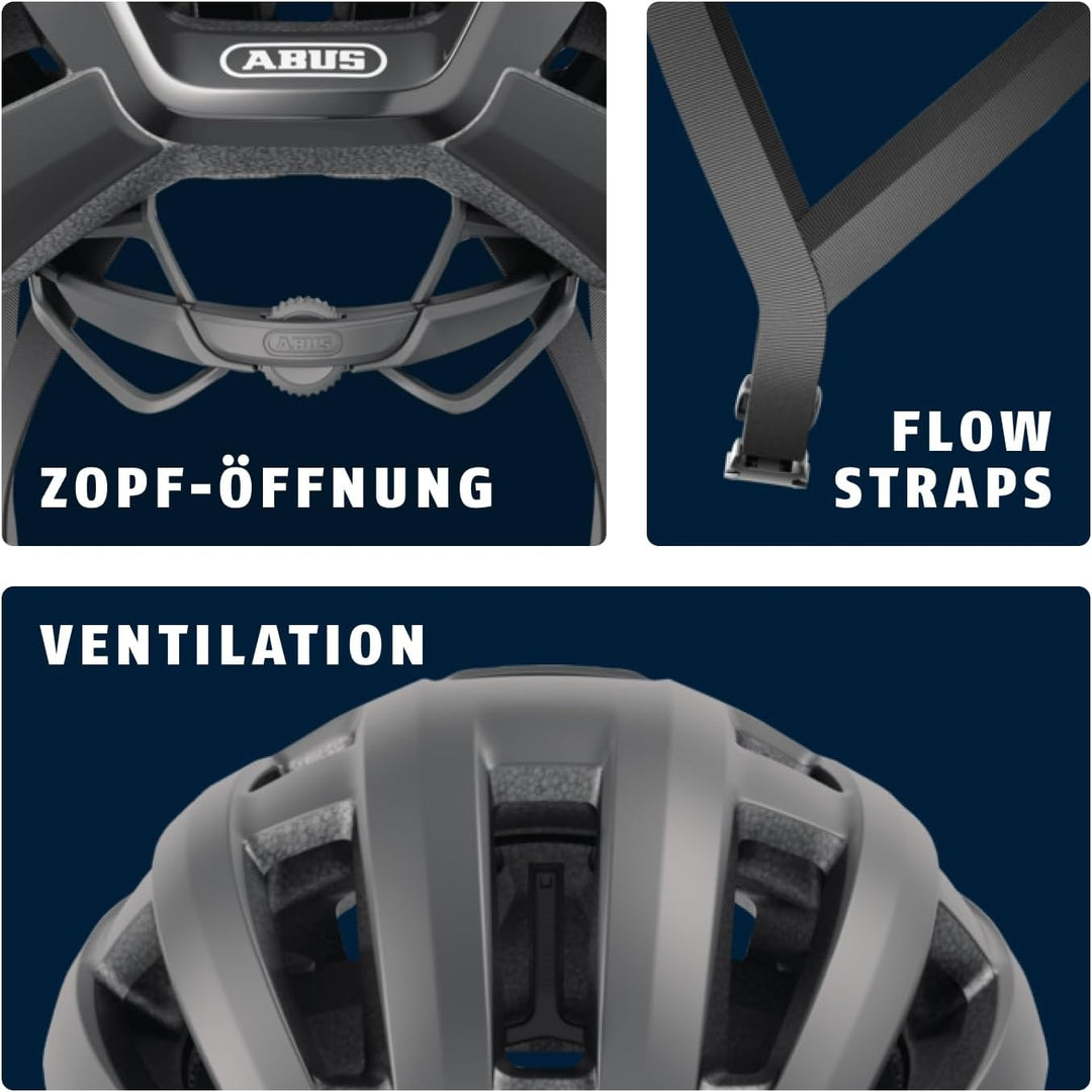 ABUS Rennradhelm PowerDome MIPS - leichter Fahrradhelm mit cleverem Belüftungssystem und Aufprallsch