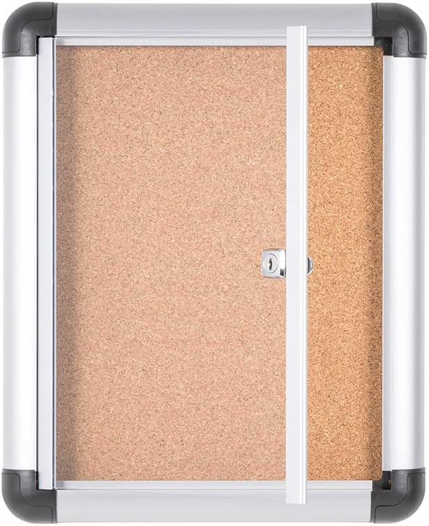 Bi-Office Schaukasten Vitrine"Enclore Extra", Kork, geeignet für 1 x DIN A4, silberner Aluminiumrahm